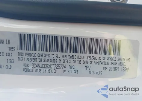 2019 Jeep Compass Limited Fwd from USA, damaged, VIN 3C4NJCCBXKT725774